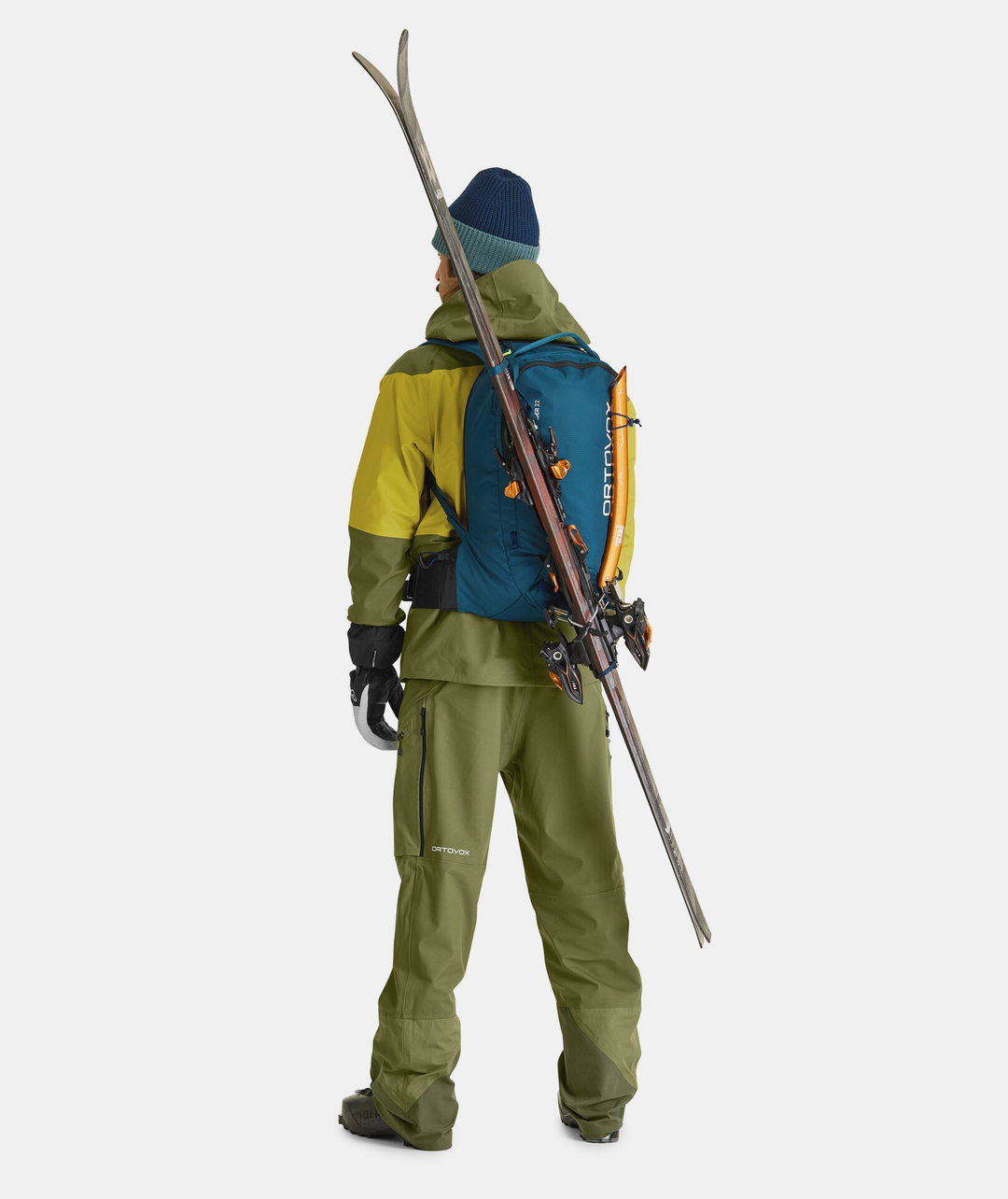 Compact Free Rider 22 ski backpack with gear attachments, ergonomic design, and environmentally friendly materials.