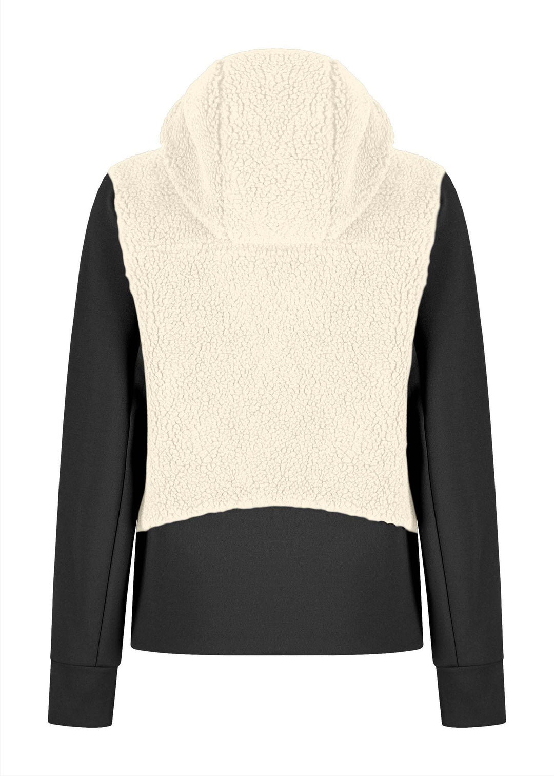 Sherpa Mix Jacket for Women with breathable hood and thermal fabric.
