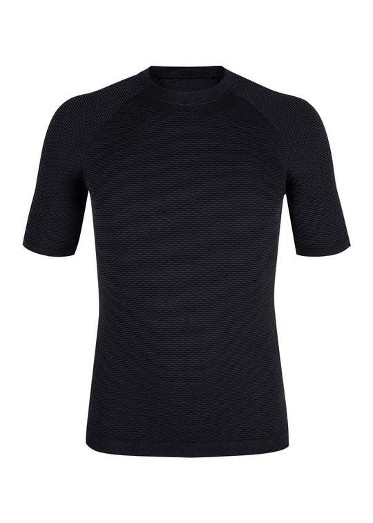 Men's black Seamless Merino 2 T-shirt for comfort and performance.