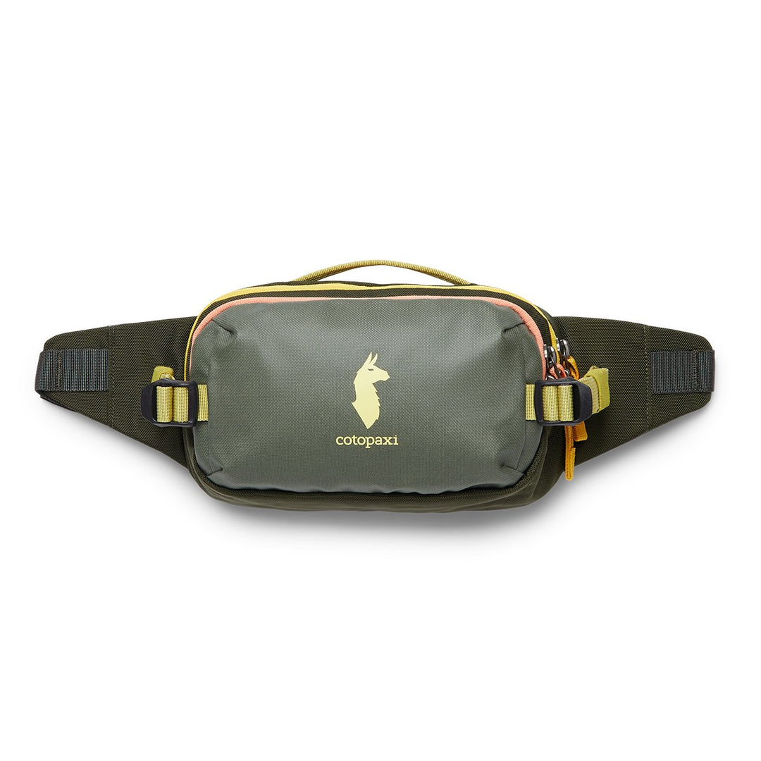 Allpa X 1.5L Hip Pack in green with adjustable straps and front zippered compartment.
