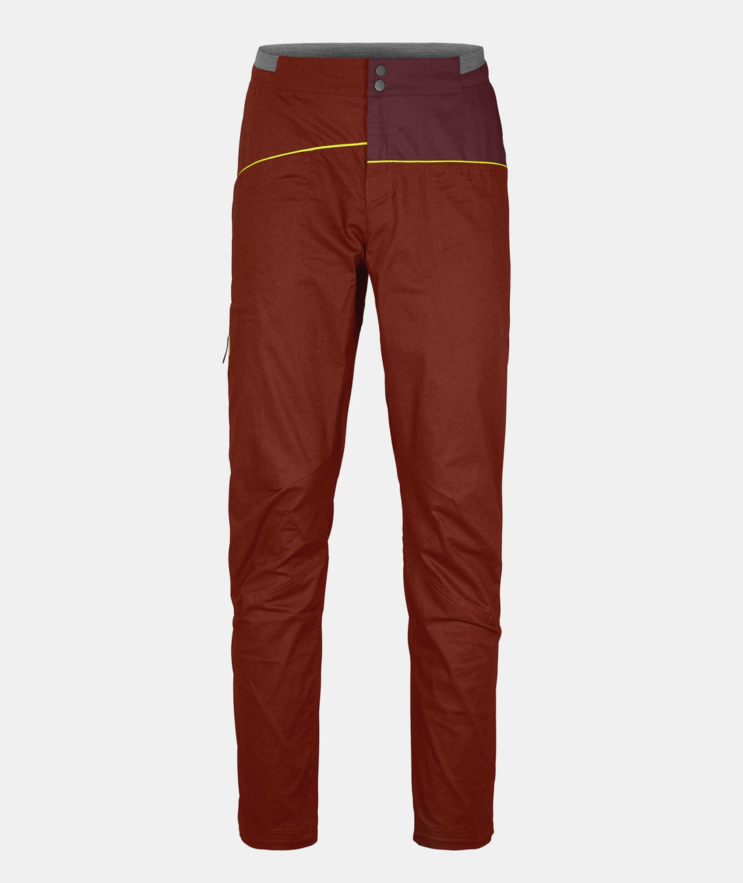 Men's Valbon Pants in organic cotton and hemp for climbing.