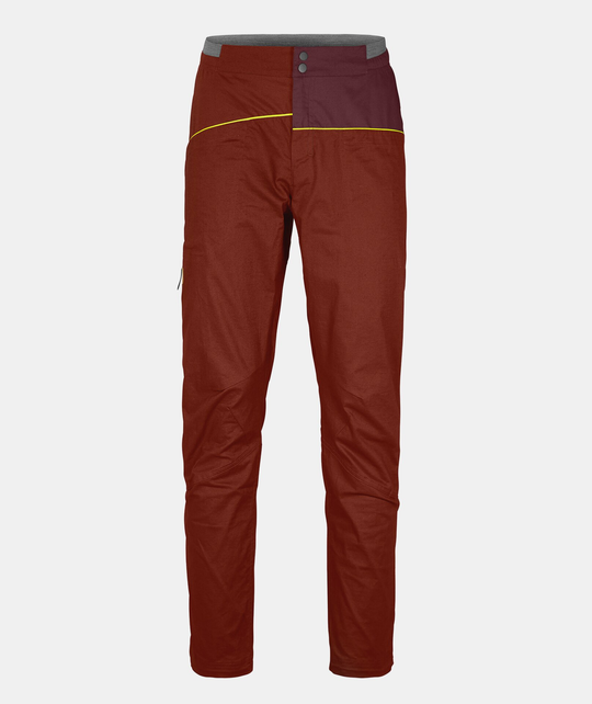 Men's Valbon Pants in organic cotton and hemp for climbing.