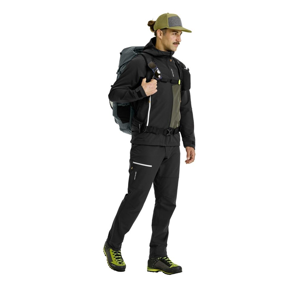 Traverse 40 backpack for alpine adventures, featuring recycled polyamide, ergonomic design, and multiple compartments.