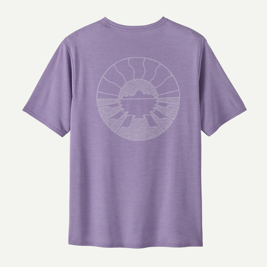 M's Cap Cool Daily Graphic Shirt in lavender with back graphic design, lightweight and anti-odor.