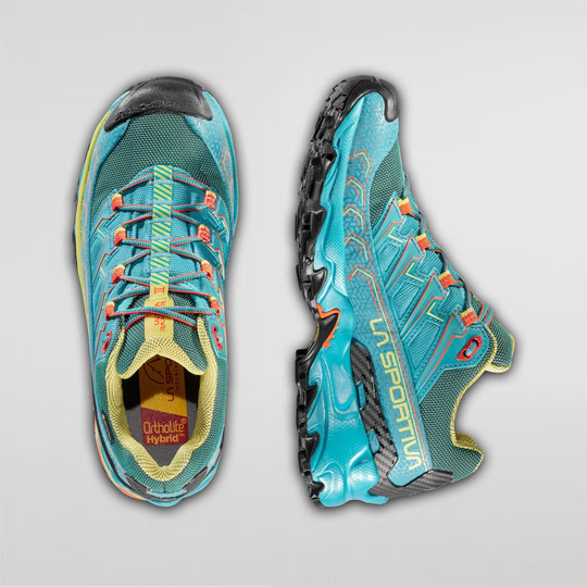 Ultra Raptor II Woman Gtx mountain hiking shoes with GORE-TEX, top and side view.