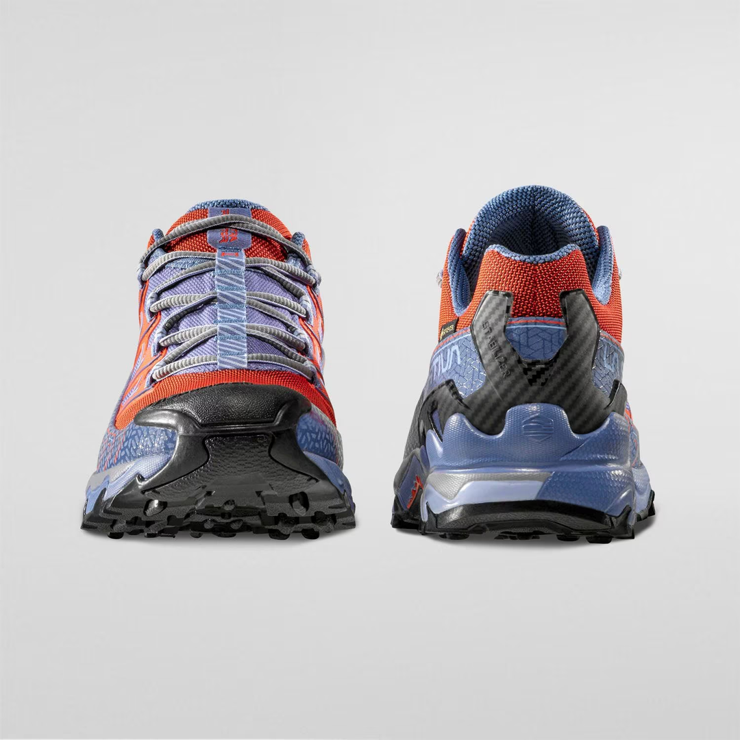 Ultra Raptor II Woman Gtx mountain hiking shoe with GORE-TEX for winter, front and back view.