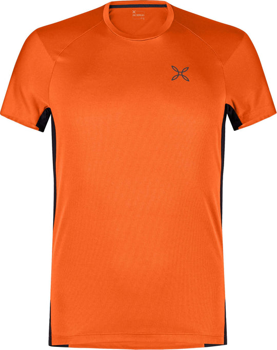 Orange Join T-Shirt for outdoor activities, featuring MICROFRESH polyester fabric with quick-dry and UV protection.