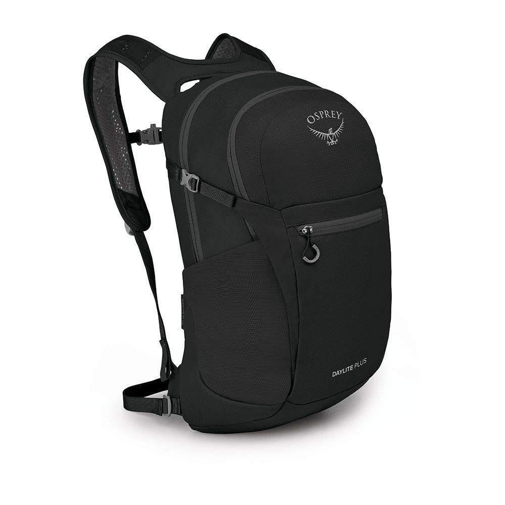 Black Daylite Plus backpack with padded laptop sleeve and multiple organizational pockets.