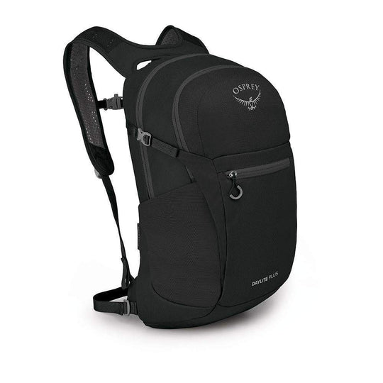 Black Daylite Plus backpack with padded laptop sleeve and multiple organizational pockets.