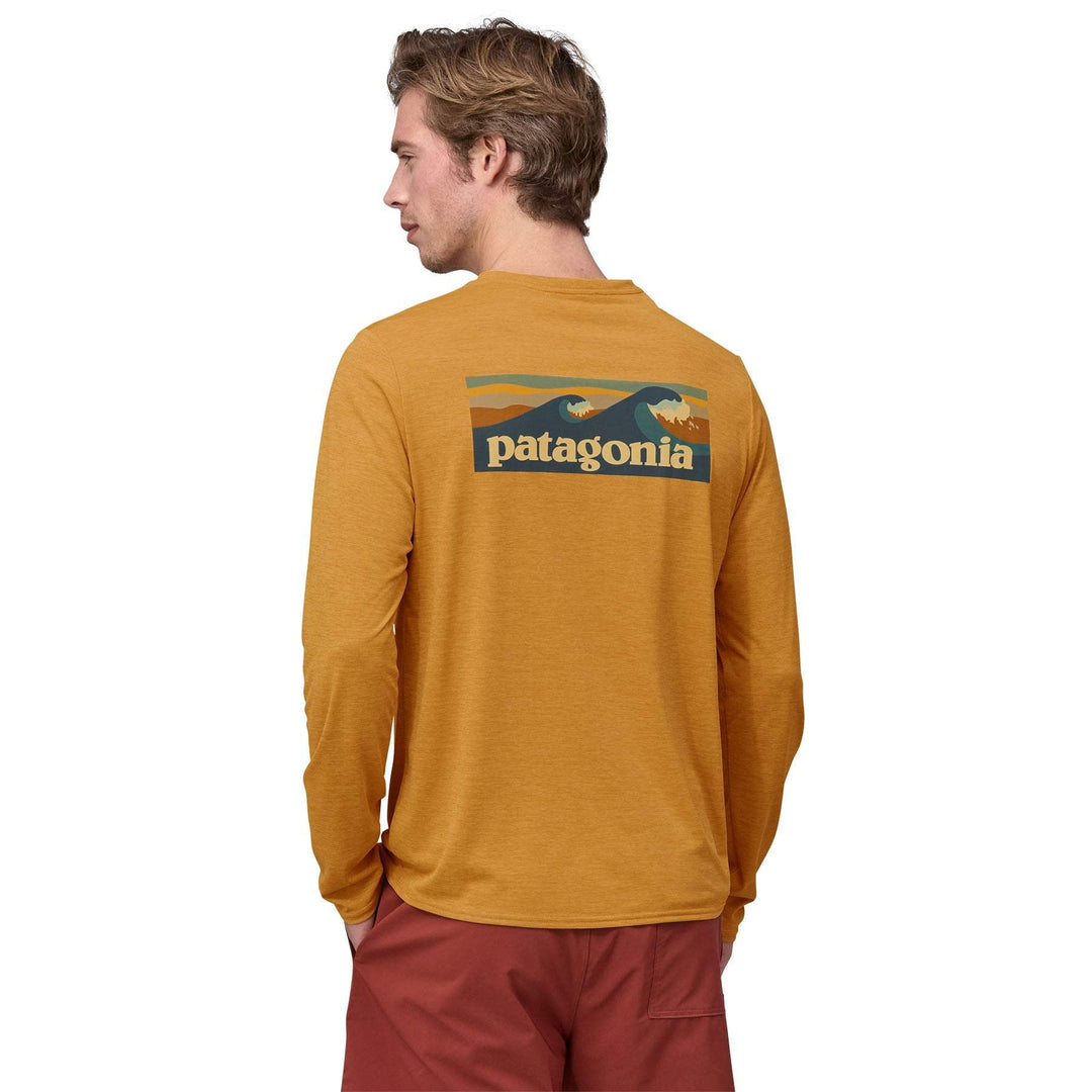 M's L/S Cap Cool Daily Graphic Shirt - Waters-Boardshort Logo: Pufferfish Gold X-Dye - Blogside