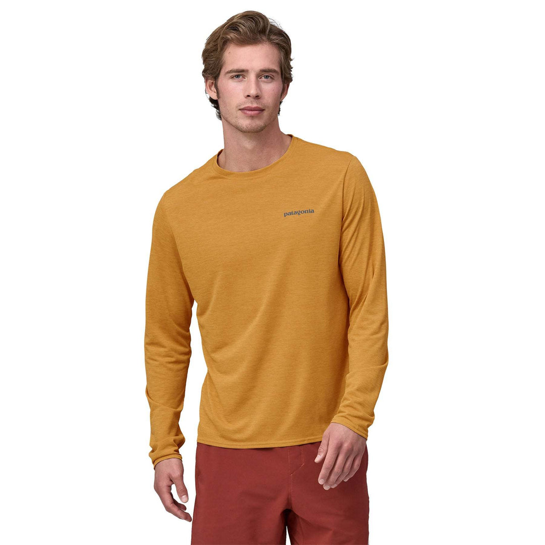 M's L/S Cap Cool Daily Graphic Shirt - Waters-Boardshort Logo: Pufferfish Gold X-Dye - Blogside