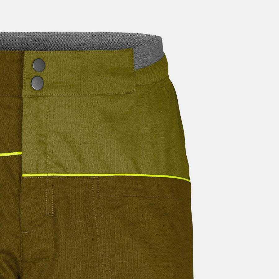 Valbon Pants M in organic cotton and hemp, featuring elastic waist, asymmetrical design, and durable material.