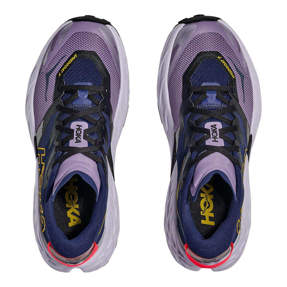 W Speedgoat 7 trail running shoe with Vibram Megagrip sole and integrated gaiter for technical terrain