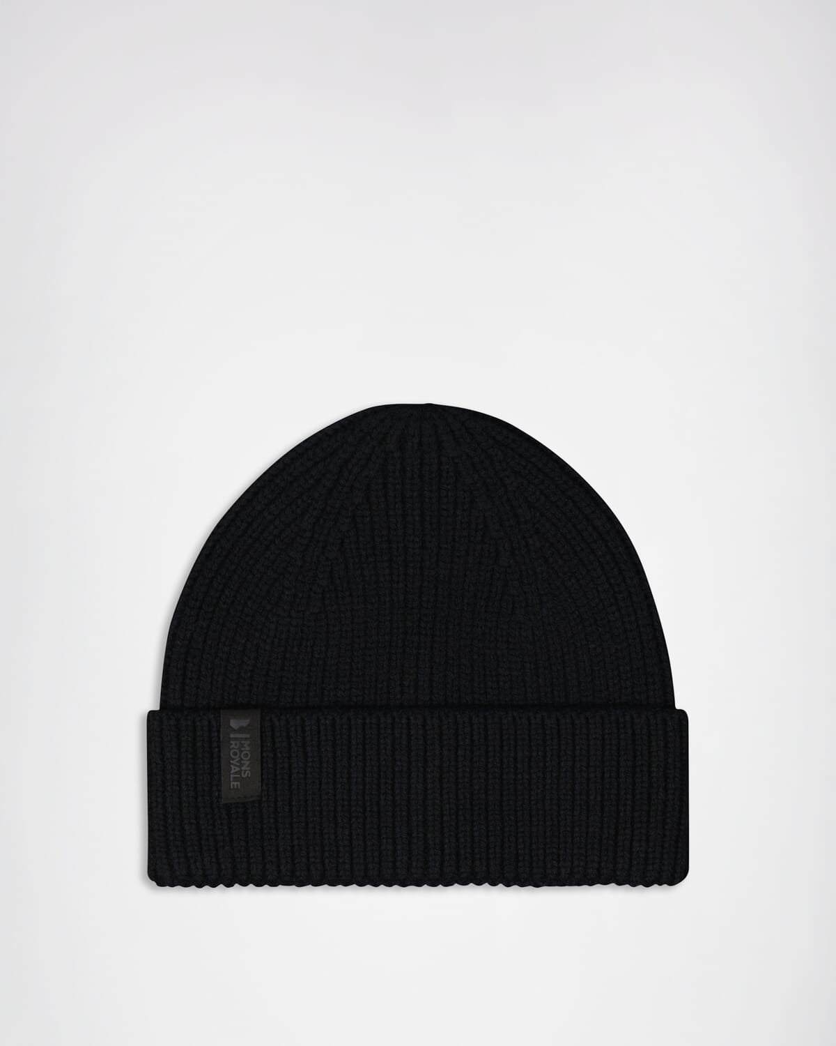 Mons Royale Fjord Merino Beanie unisex Black 100688-1165-001, vista frontale del berretto