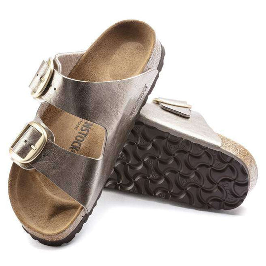 Sandalo donna Arizona Big Buckle Birko-Flor con grandi fibbie metalliche e plantare anatomico