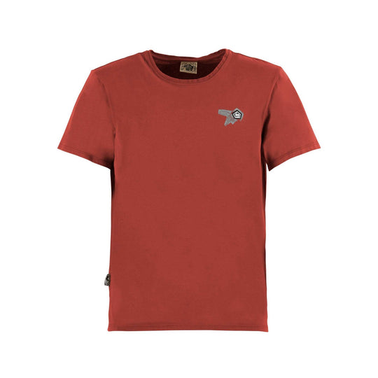 Red 'N Onemove 2.2' T-shirt with E9 logo, regular fit, cotton-elastane blend.