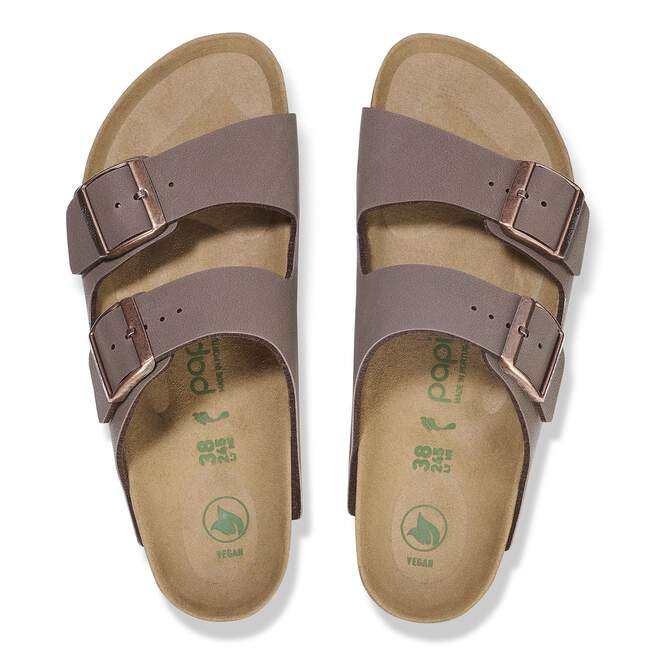 Sandalo Birkenstock Arizona Pap Flex Platform mocca con suola platform e plantare anatomico in sughero e lattice