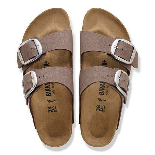 Sandali Arizona Big Buckle Birko-Flor effetto nubuk mocca con grandi fibbie regolabili e plantare anatomico in sughero e lattice