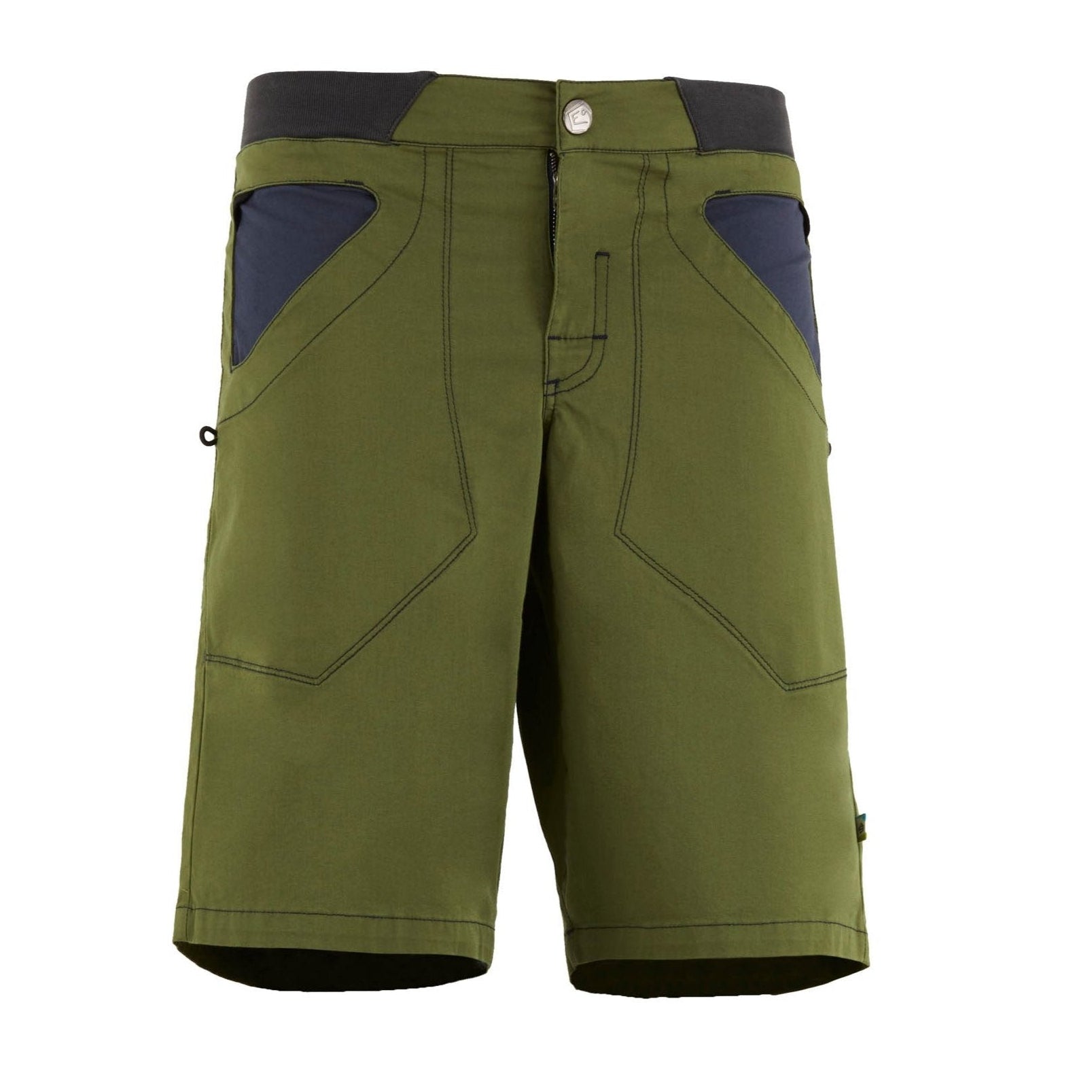 3Angolo Short in organic cotton gabardine with embroidered back pocket and adjustable waist.
