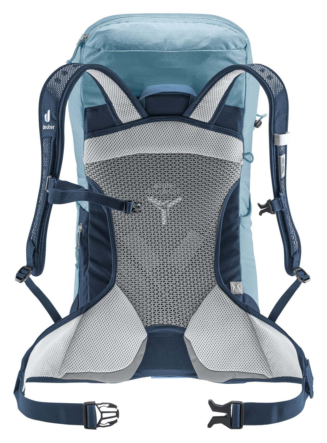 Lightweight blue AC Lite 28 SL backpack with Aircomfort back system and adjustable sternum strap.