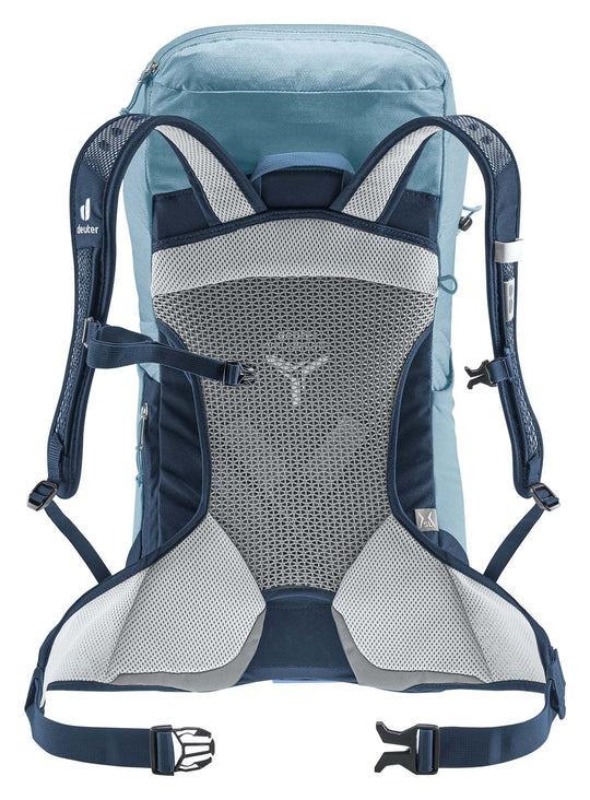 Lightweight blue AC Lite 28 SL backpack with Aircomfort back system and adjustable sternum strap.