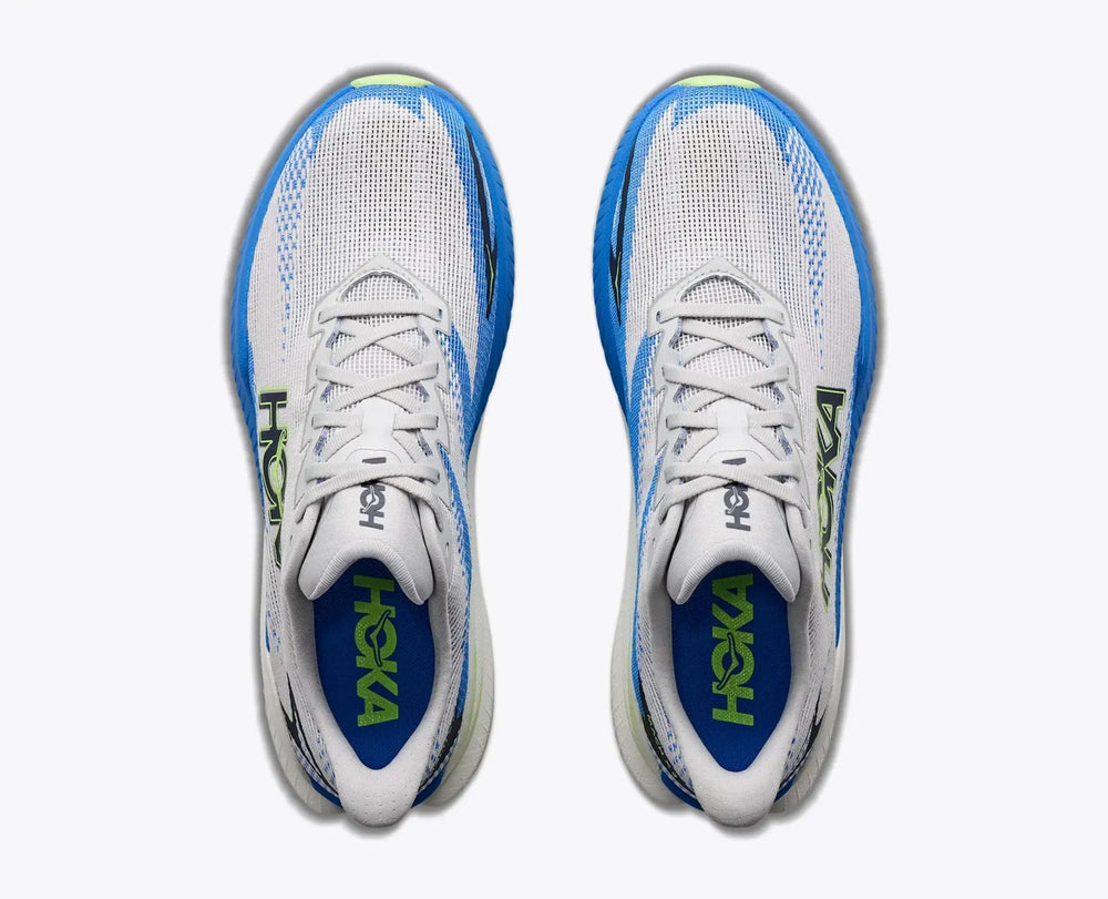Scarpa da running uomo HOKA M Mach X 3 con intersuola doppia densità PEBA e piastra Pebax per allenamenti veloci su strada