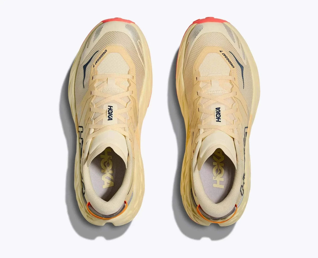 W Speedgoat 7 trail running shoe with Vibram Megagrip sole, integrated gaiter, and SCF midsole for superior traction and comfort