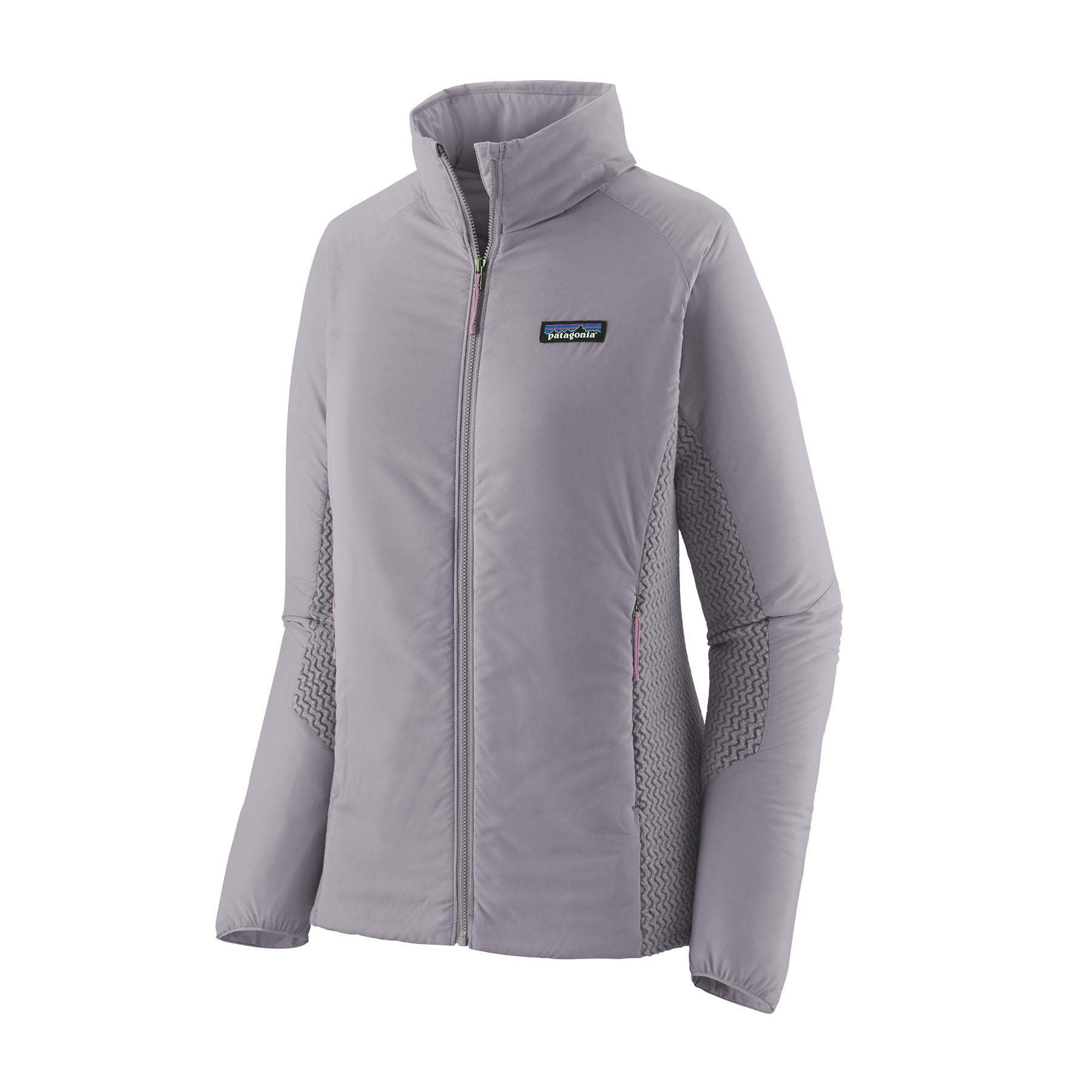 Women's Nano-Air Light Hybrid Jacket with breathable insulation, flexible design, and recycled materials.