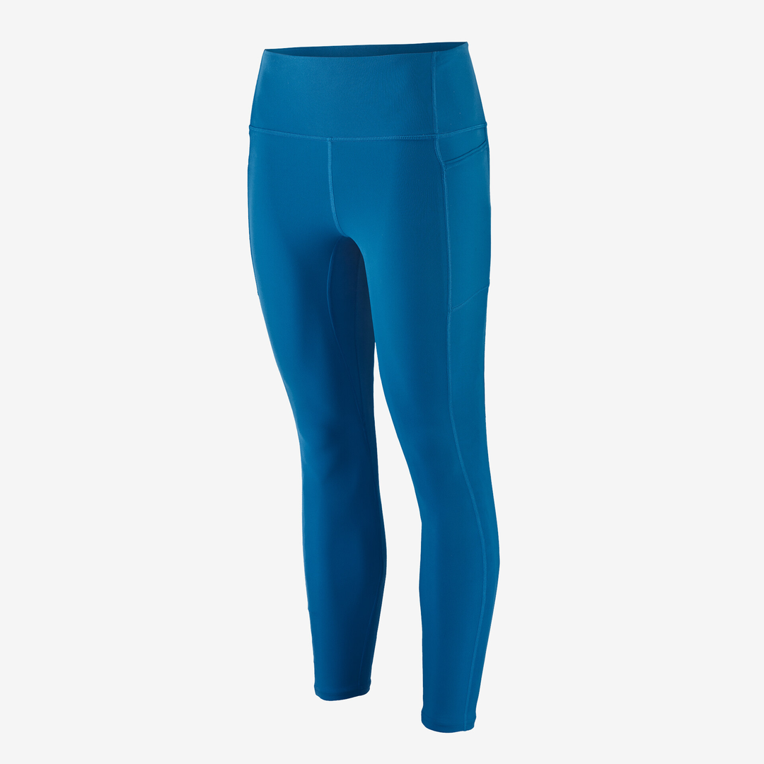 Versatile blue Maipo Tights with recycled nylon, ideal for multisport activities, featuring odor control and breathability.