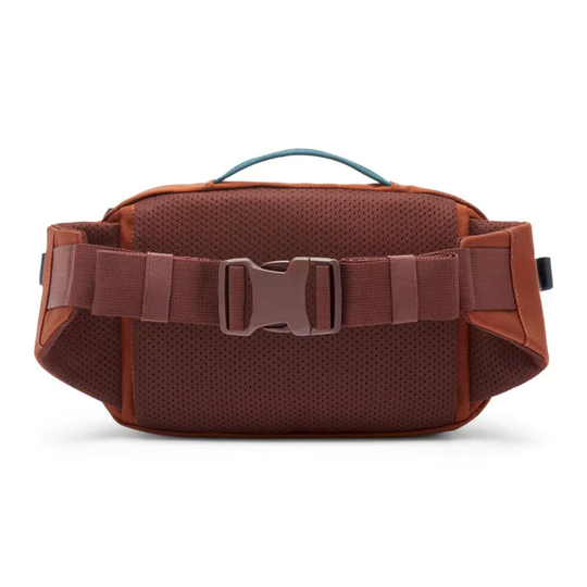 Allpa X 3L Hip Pack by Cotopaxi in brown; features secure buckle and compression straps.