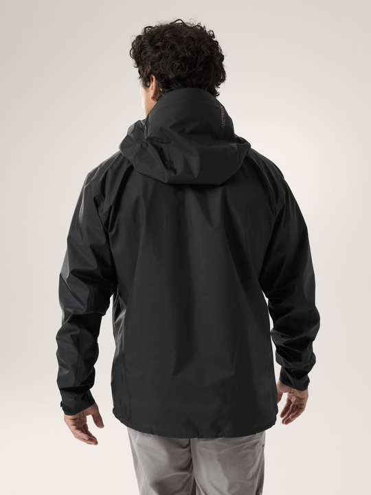 Beta SL Jacket M in black, featuring lightweight, waterproof, windproof, breathable GORE-TEX fabric with StormHood and RECCO reflector.