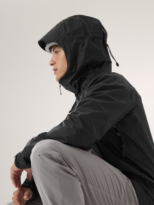 Beta SL Jacket M, lightweight and breathable black mountain jacket with helmet-compatible StormHood.