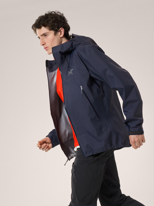 Blue Beta SL Jacket M with helmet-compatible StormHood, lightweight GORE-TEX, and breathable, waterproof design.