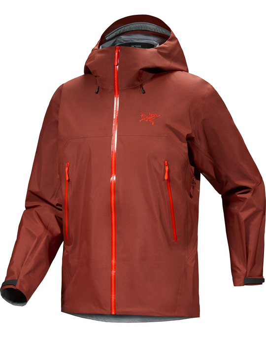 Lightweight Beta SL Jacket in red, featuring GORE-TEX technology, StormHood, and waterproof design.