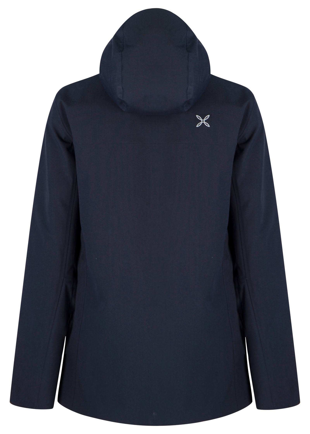 Giacca Gavia 3 in 1 da donna con cappuccio in materiale impermeabile e traspirante, colore nero, vista posteriore.
