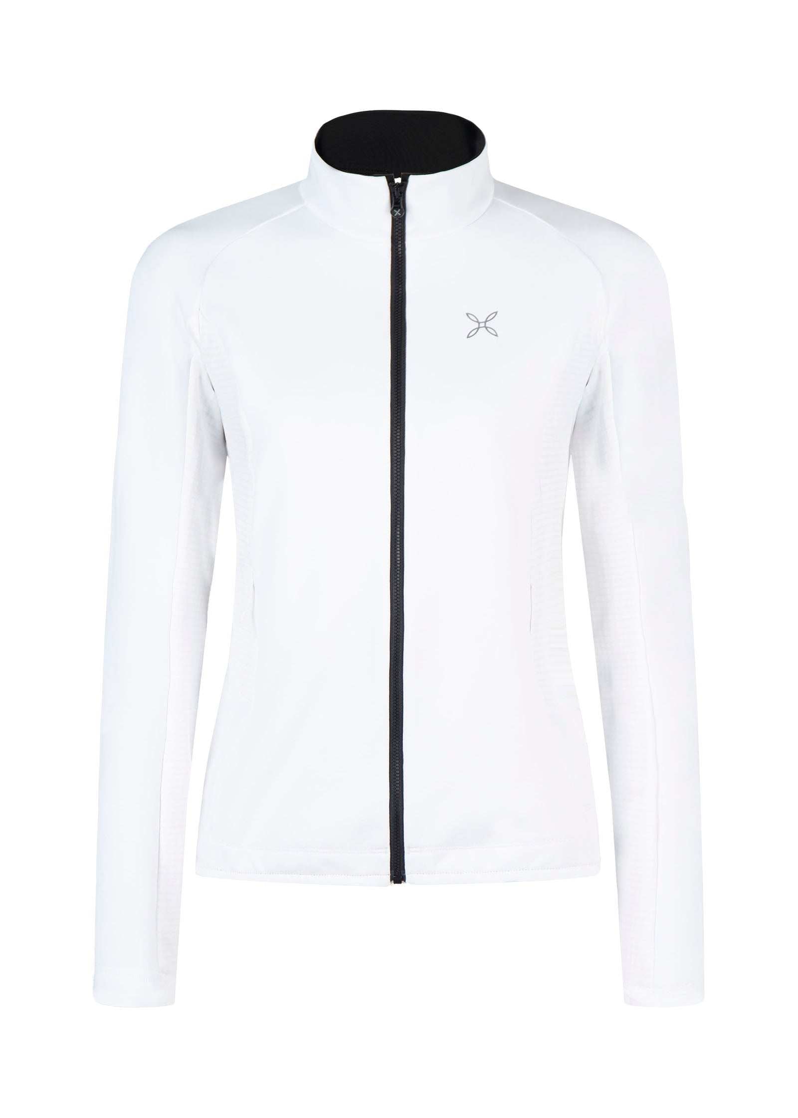 Giacca in pile bianca da donna Destiny Maglia con cerniera frontale.