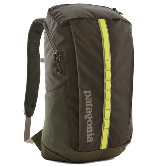 Black Hole Pack 25L backpack with durable recycled polyester, front storage pocket, and breathable back panel.