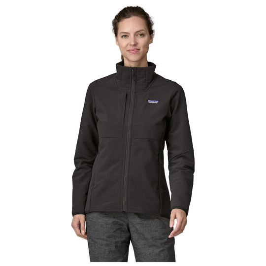 R2 Crossstrata Jkt women's jacket; warm, stretchy, breathable; abrasion-resistant; DWR finish; fair trade.