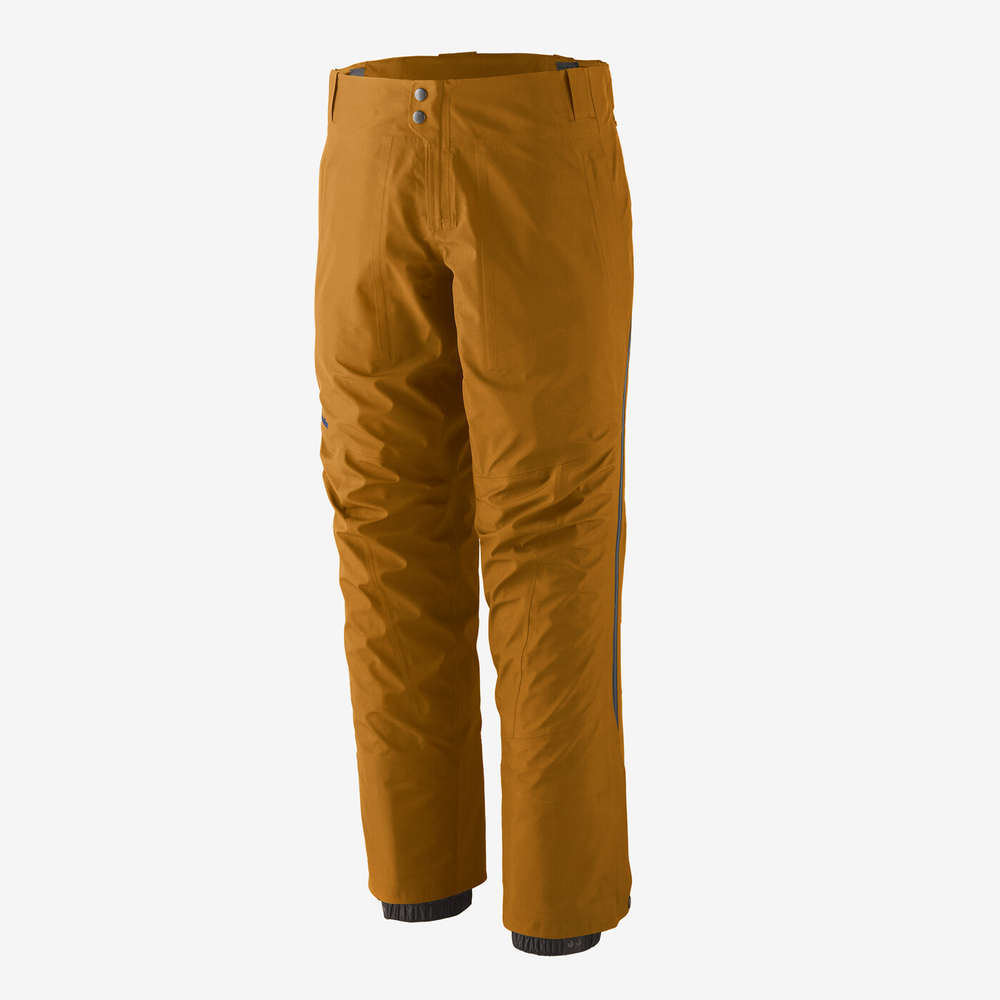 Men's Triolet Pants in waterproof, breathable 3-layer GORE-TEX fabric, fair trade certified, brown color.