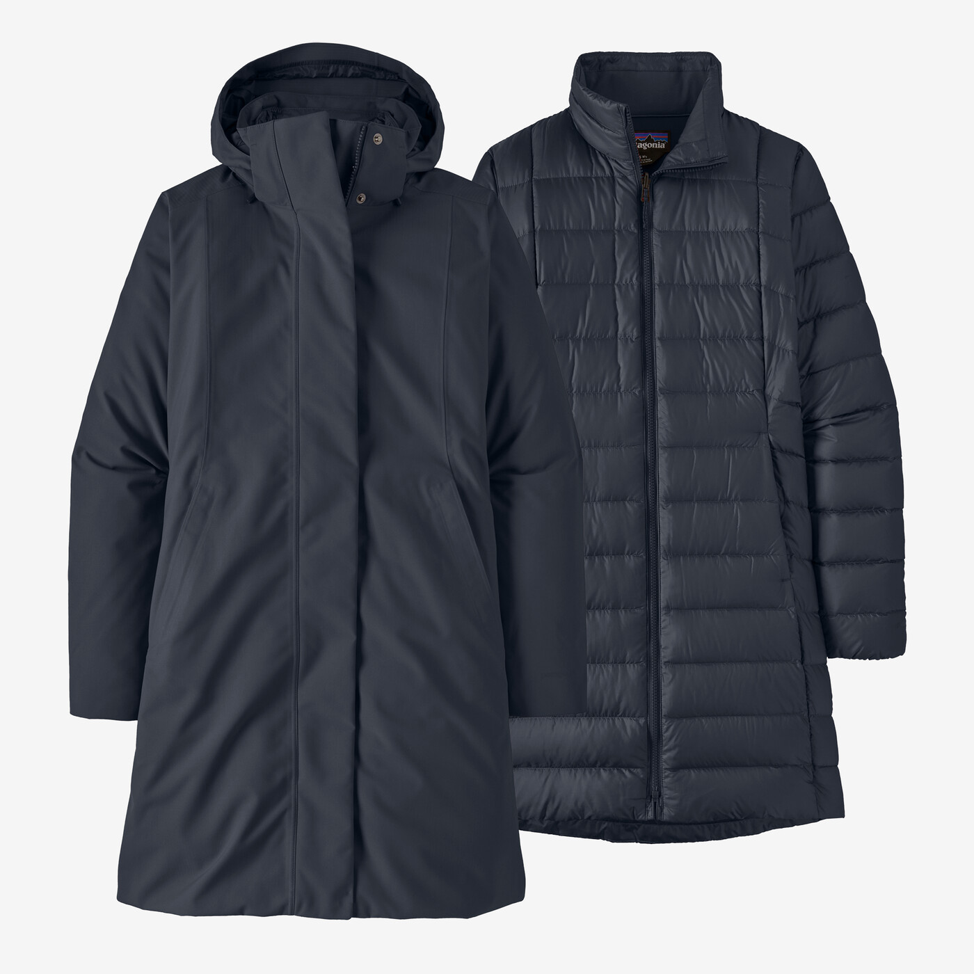 Tres 3-in-1 Parka versatile waterproof breathable recycled polyester jacket with adjustable hood and recycled down insulation