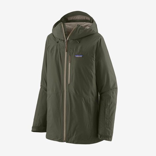 Women's Powder Town Jacket in recycled fabric with H2No™ technology, featuring a helmet-compatible hood and RECCO® reflector.