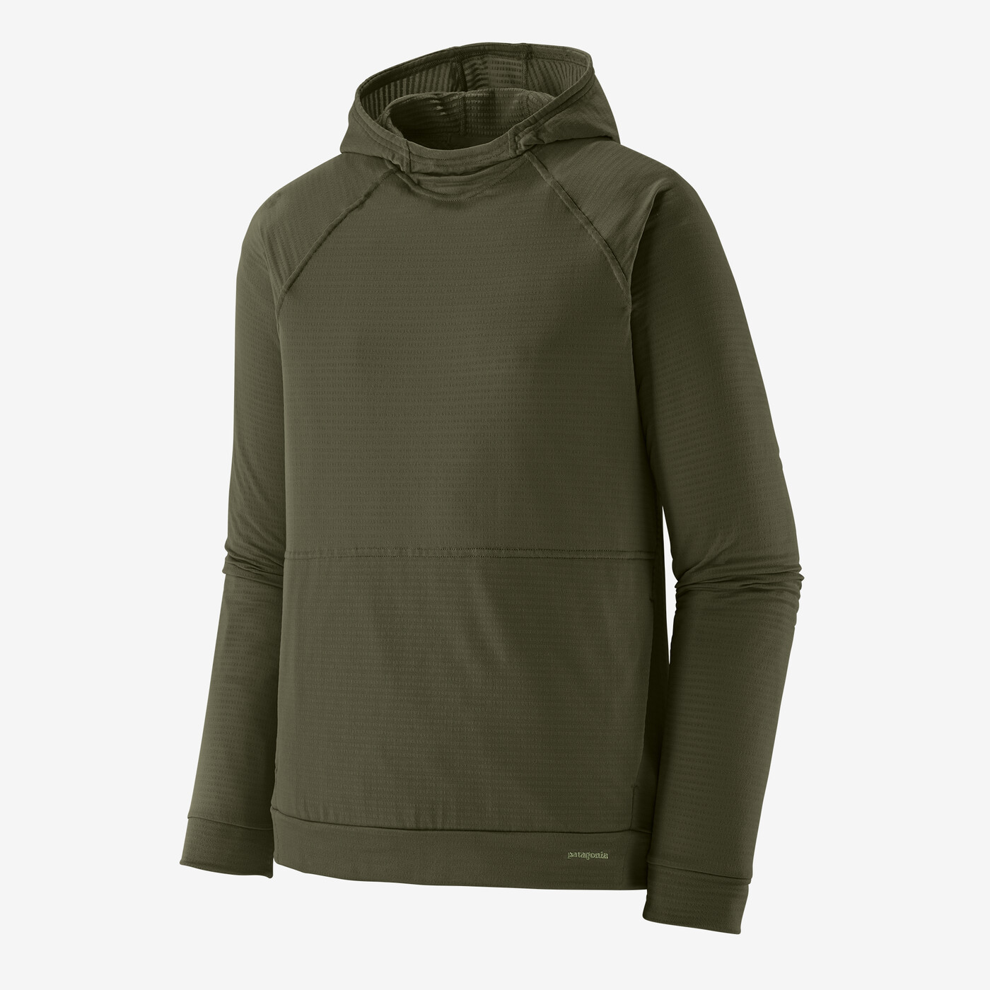 Cap Thermal Hoody in olive green, designed with Polartec® Power Grid™ fabric for warmth and breathability, featuring a front kangaroo pocket and hood.