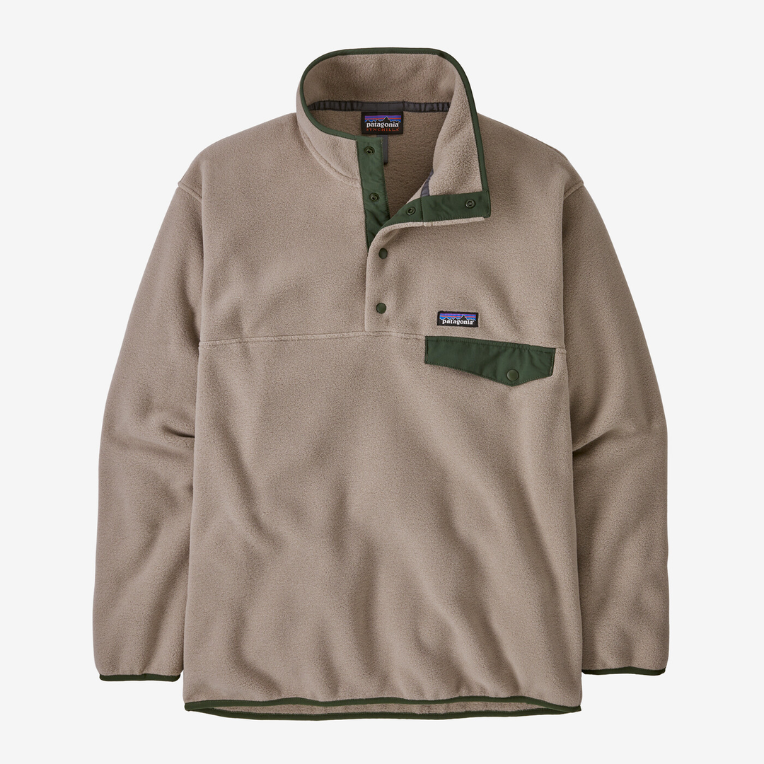 Synch Snap-T P/O pullover in recycled polyester fleece with chest pocket and nylon trim.
