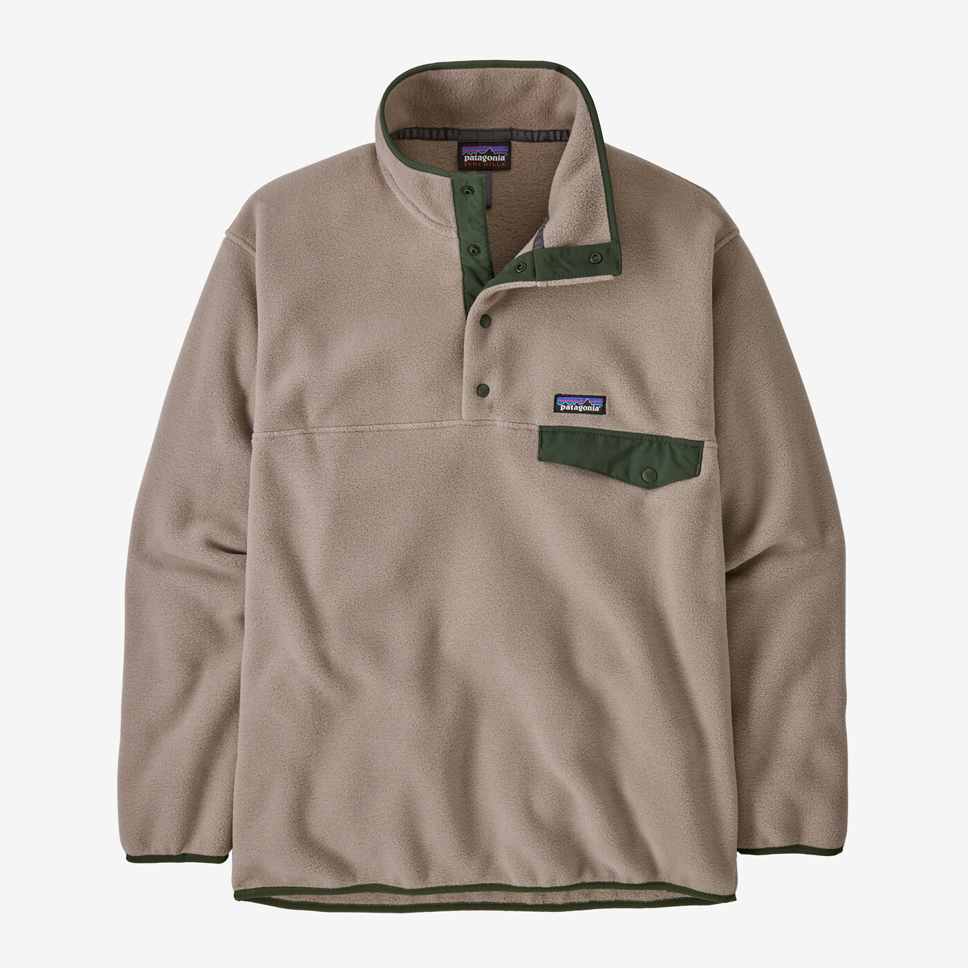 Synch Snap-T P/O pullover in recycled polyester fleece with chest pocket and nylon trim.