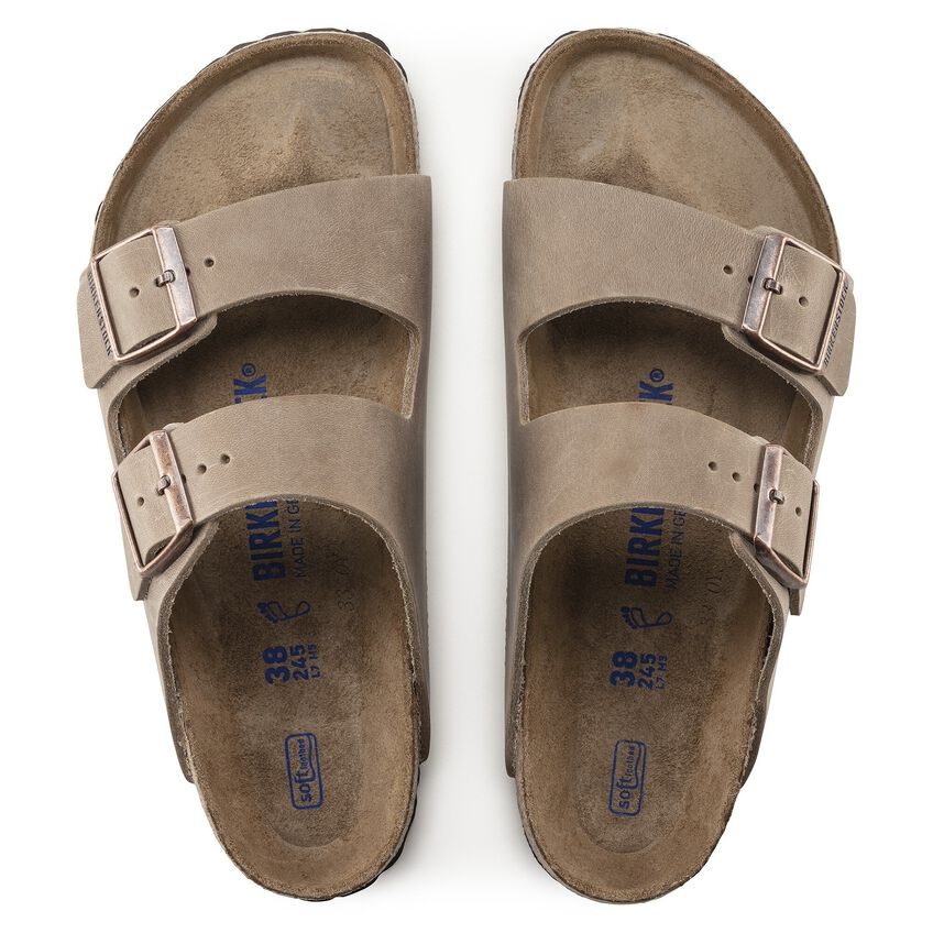 Arizona SFB Oiled Leather Sandals in Natural Suede with Adjustable Metal Buckles.