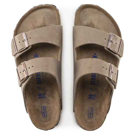 Arizona SFB Oiled Leather Sandals in Natural Suede with Adjustable Metal Buckles.