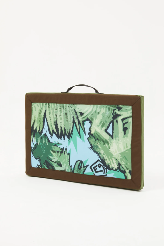Groove Ferns pad with Cordura fabric, handle, green fern pattern, made in Italy.