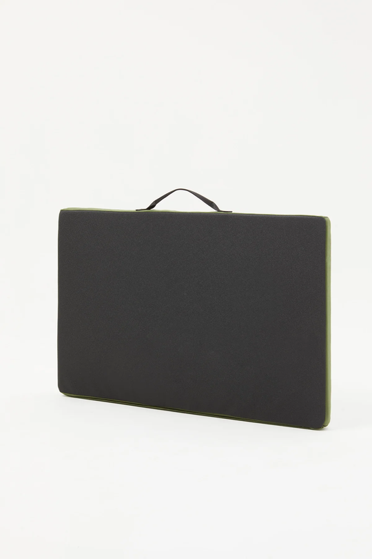 Groove Ferns additional pad, black and green design with side handle, 75cm x 50cm x 3.5cm.