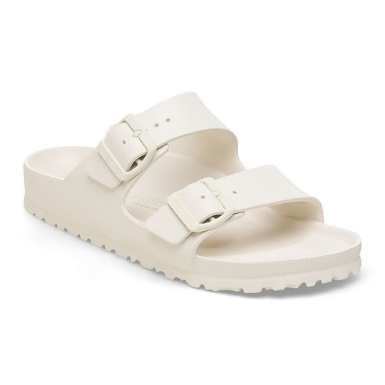 Arizona Eva sandal by BIRKENSTOCK, lightweight waterproof anatomically designed in ivory.