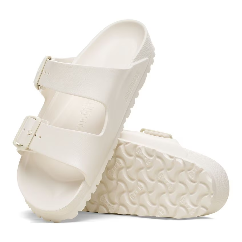 BIRKENSTOCK Arizona Eva sandals in white, lightweight and waterproof.